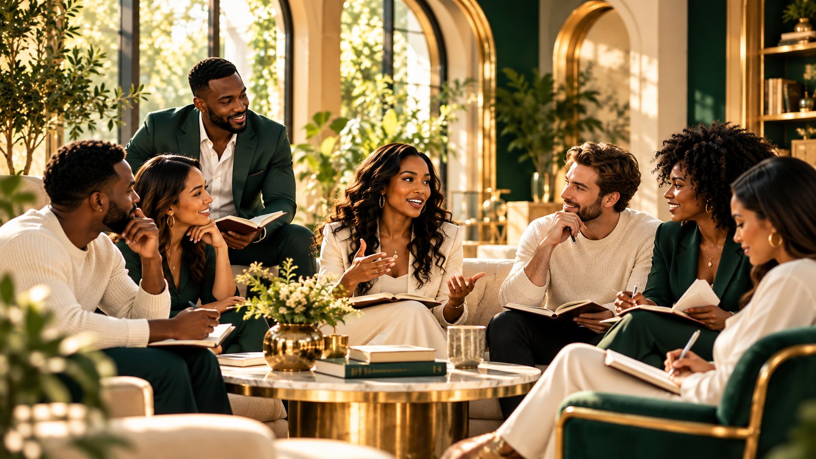 Adult group studying together